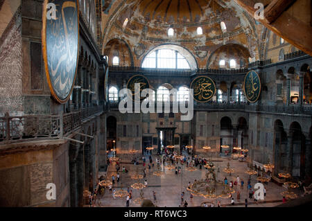 Asien, Türkei, Istanbul, Hagia Sophia innen Stockfoto