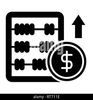 Abacus-Symbol, Vector Illustration, Finanzen Glyphe Stockfoto