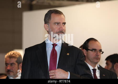 Madrid, Spanien. 28 Feb, 2019. Der König Felipe VI gesehen Eröffnung der Kunstmesse ARCO 2019 Credit: Jesús Hellin/Alamy leben Nachrichten Stockfoto