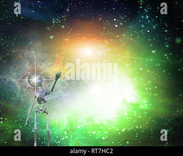 Alien bringt Licht im Universum Stockfoto