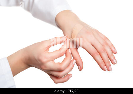 Hand Pflaster Stockfoto