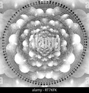 Mandala und vielschichtigen Raum. Stockfoto
