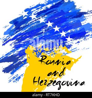 Bosnien und Herzegowina Independence Day Hintergrund. Kreatives Konzept für Banner, Plakate und Drucken. Vector Illustration Stock Vektor