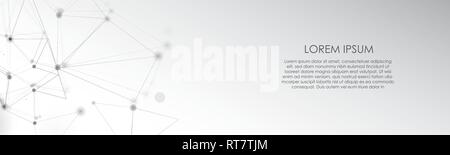 Digital Network Konzept Global Connection mit Linien und Punkten - geometrisch abstrakten Hintergrund-Vektor Stock Vektor