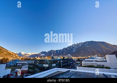 Die Stadt Chur in den Alpen der Schweiz an der Grenze zu Italien Stockfoto