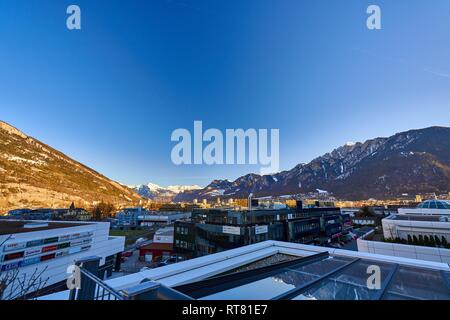 Die Stadt Chur in den Alpen der Schweiz an der Grenze zu Italien Stockfoto