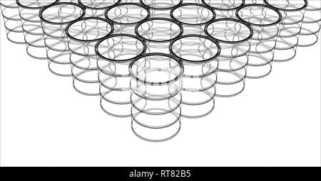 Gruppe von Ölfässern. Vektor Rendering von 3d Stock Vektor