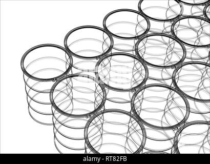 Gruppe von Ölfässern. Vektor Rendering von 3d Stock Vektor