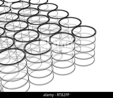 Gruppe von Ölfässern. Vektor Rendering von 3d Stock Vektor