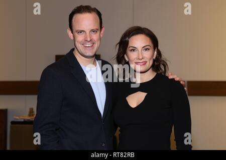 Feier zur Neueröffnung von My Fair Lady im Vivian Beaumont Theatre. Mit: Harry Hadden-Paton, Laura Benanti Wo: New York, New York, United States Wenn: 27 Jan 2019 Credit: Joseph Marzullo/WENN.com Stockfoto