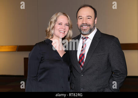 Feier zur Neueröffnung von My Fair Lady im Vivian Beaumont Theatre. Mit: Rebecca Luker, Danny Burstein Wo: New York, New York, United States Wenn: 27 Jan 2019 Credit: Joseph Marzullo/WENN.com Stockfoto