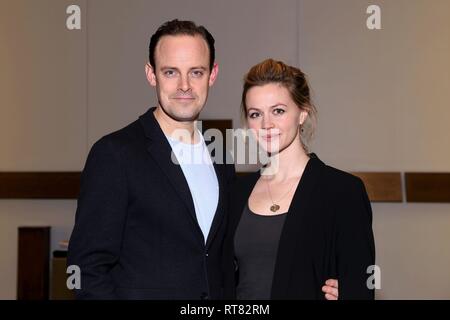 Feier zur Neueröffnung von My Fair Lady im Vivian Beaumont Theatre. Mit: Harry Hadden-Paton, Rebecca Nacht Wo: New York, New York, United States Wenn: 27 Jan 2019 Credit: Joseph Marzullo/WENN.com Stockfoto