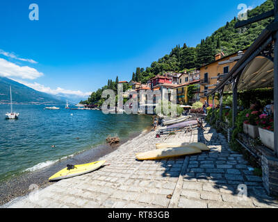 Italien, Lombardei, Varenna, Altstadt, Comer See, Seeufer Stockfoto