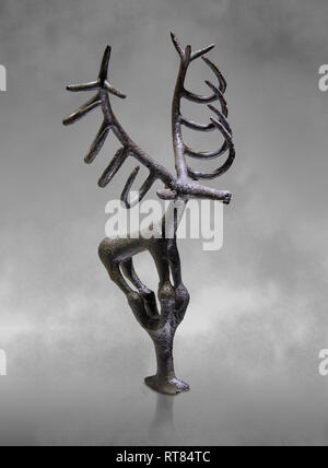 Bronzezeit Hattiergemeinschaft zeremoniellen Hirsch Statue in Bronze aus einem möglichen königliche Grab aus der Bronzezeit (2500 v. Chr. bis 2250 v. Chr.) - alacahoyuk - Museum für Anatolische Stockfoto