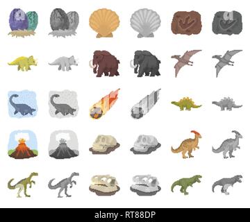 Alter, Tier, antike, Kunst, Cartoon, monochrom, Sammlung, Design, Dinosaurier, Dinos, Ei, Eruption, ausgestorben, Flamme, Footprint, Fossilien, gallimimus, Pflanzenfresser, menschliche, Icon, Illustration, isoliert, jurassic, Logo, Säugetier, Mammut, Meteorit, parasaurolophus, Periode, Pflanze, prähistorische, pterodactyloidea bleibt, Felsen, Meer, Muschel, Satz, Zeichen, Stegosaurus, Stein, Symbol, Triceratops, tyrannosaurus, Vector, Vulkan, web Vektor Vektoren, Stock Vektor