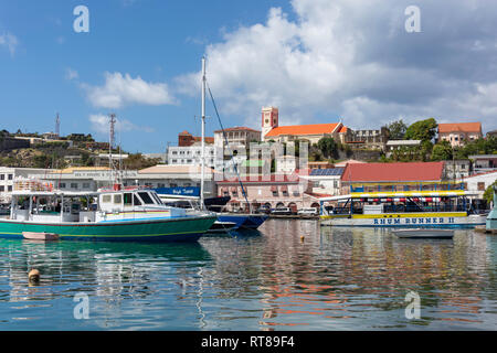 Fischerboote im Hafen Carenage, St. George's, Grenada, Kleine Antillen, Karibik Stockfoto