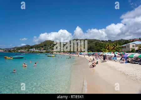 Tropischer Strand Grand Anse Bay, Saint George Parish, Grenada, kleine Antillen, Karibik Stockfoto