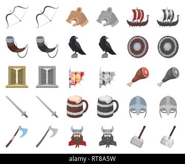 Ale, antike, Tiere, Kunst, Attribute, ax, Schlacht, Bug, Cartoon, monochrom, Sammlung, der Eroberer, Krähe, Custom, Design, Glaube, Flagge, Tore, Gott, Schinken, Hammer, Kopf, Helm, Geschichte, Horn, Icon, Illustration, isoliert, Ritter, Logo, Skandinavier, Northern, Alte, Menschen, Set, Schild, Schiff, Schild, Schwert, Symbol, Valhalla, Vector, viking, Krieger-, Web-, Vektor, Vektoren, Stock Vektor