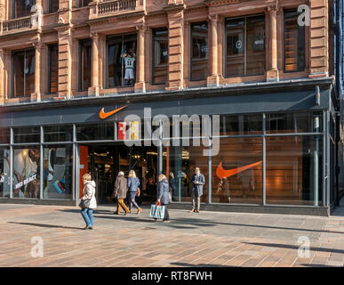 Nike shop in Buchanan Street Glasgow Schottland Großbritannien Stockfoto