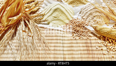Verschiedene Getreide in Sommer-/Winterzeit Stockfoto