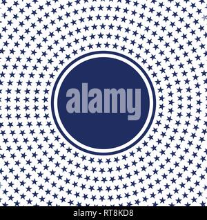 USA star Vector pattern runden Rahmen. Amerikanischen patriotischen Kreis Grenze mit Sternen und Streifen Muster. Stock Vektor