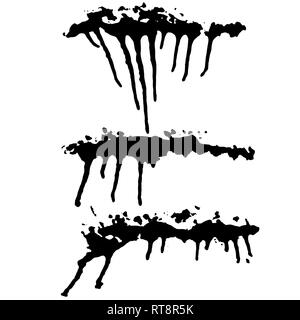 Spray tropfen Banner gesetzt. Grunge Hand gezeichnet Vector Illustration. Stock Vektor