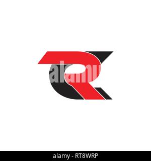 Buchstaben rc einfache geometrische logo Vektor verbunden Stock Vektor