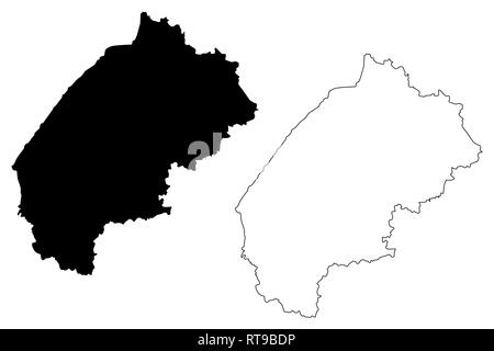 Lviv Oblast (administrative divisions in der Ukraine, Oblast der Ukraine) Karte Vektor-illustration, kritzeln Skizze L'vivshchyna Karte Stock Vektor