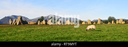 Um die UK-Castlerigg Steinkreis - Panorama Stockfoto