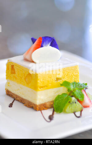 Mango mango Käse Käse Kuchen oder Torte oder Mango Käse torte Stockfoto