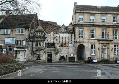 Ein Bild aus der schönen alten Stadt Bradford on Avon in Großbritannien. Sie können die Häuser, Straßen, Fußwege. Stockfoto