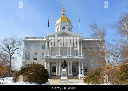 New Hampshire State House in Winter, Concord, New Hampshire, USA. New Hampshire State House ist das älteste State House, 1816 - 1819. Stockfoto