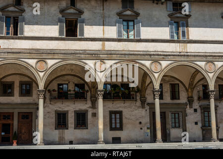 Ospedale degli Innocenti in Florenz, war ursprünglich ein Waisenhaus. Stockfoto