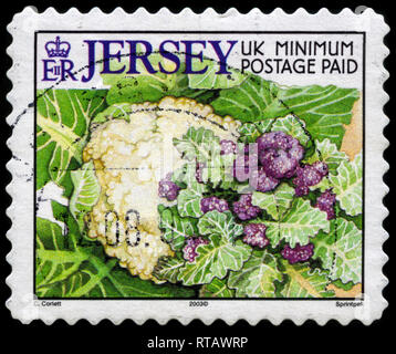 Briefmarke aus Jersey in der Landwirtschaft Serie in 2003. Stockfoto