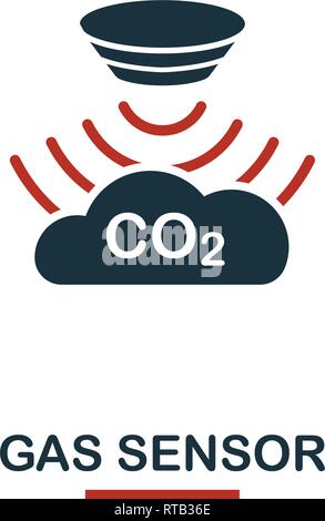 Gas Sensor Symbol von Sensoren icons Collection. Kreative zwei Farben design Symbol gas sensor Symbol. Web Design, Apps, die Softwarenutzung. UI und UX Stock Vektor