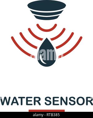 Wasser Sensor Symbol von Sensoren icons Collection. Kreative zwei Farben design Symbol Wasser sensor Symbol. Web Design, Apps, die Softwarenutzung. UI und UX Stock Vektor