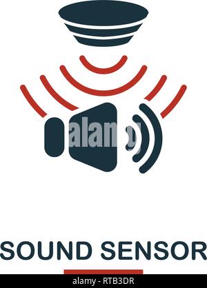 Sound Sensor Symbol von Sensoren icons Collection. Kreative zwei Farben design Symbol Sound sensor Symbol. Web Design, Apps, die Softwarenutzung. UI und UX Stock Vektor