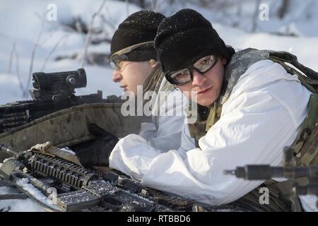 Armee Fallschirmjäger zu Blackfoot Unternehmen, 1.BATAILLON Infanterie Regiment, 501St Fallschirm, 4 Infantry Brigade Combat Team zugewiesen sind Stockfoto