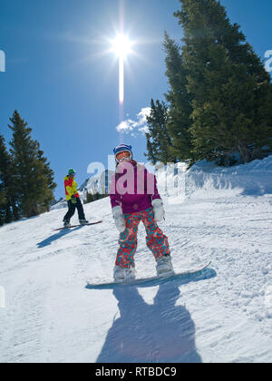 Schnee Skifahren Aktion Stockfoto