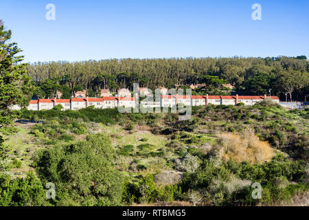 Ehemaligen Armee Häuser in Presidio Park, für Wohnzwecke, San Francisco, Kalifornien umfunktionierte Stockfoto