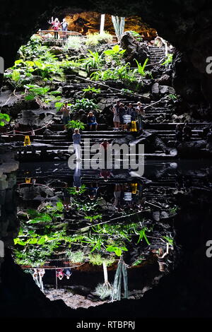 Jameos del Agua, im Lavafeld des Monte Corona, geschaffen von César Manrique, Lanzarote, Kanarische Inseln, Spanien Stockfoto