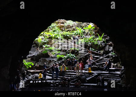 Jameos del Agua, im Lavafeld des Monte Corona, geschaffen von César Manrique, Lanzarote, Kanarische Inseln, Spanien Stockfoto