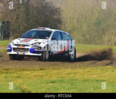 David Wright, Ford Focus WRC 01, Race Retro, Rallye, Sonntag, 24 Februar, 2019, retro, Nostalgie, Motorsport, Autos, Fahrzeuge, racing, klassische Ca Stockfoto