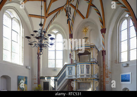 Siechenhauskapelle Kapelle, malerischen und schönen Siechenstrasse Straße, Neuruppin, Brandenburg, Deutschland, Europa Stockfoto