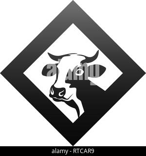 Vector Illustration mit Kuh und Gradient Farbe Stock Vektor