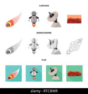 Vector Illustration der Astronomie und Technik Logo. Sammlung von Astronomie und Sky vektor Symbol für das Lager. Stock Vektor