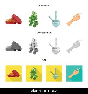 Isoliertes Objekt von Müll und stop-Symbol. Eingestellt von Müll und Gewohnheit Lager Symbol für das Web. Stock Vektor