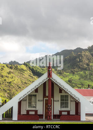 Te Morehau Meeting House, Ranana Marae, Whanganui River, New Zealand Stockfoto