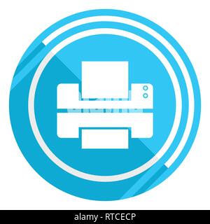 Drucker flache Design blau Web Icon , Vector Illustration für Webdesign und mobile Anwendungen zu bearbeiten Stock Vektor