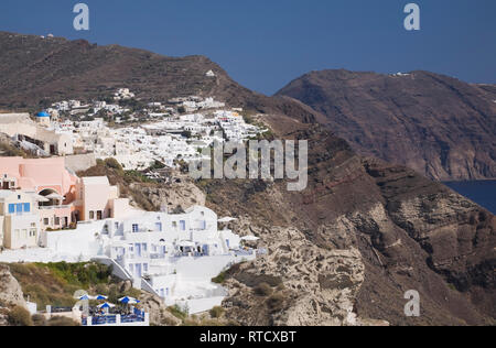 Dorf Oia, Santorini, Griechenland Stockfoto